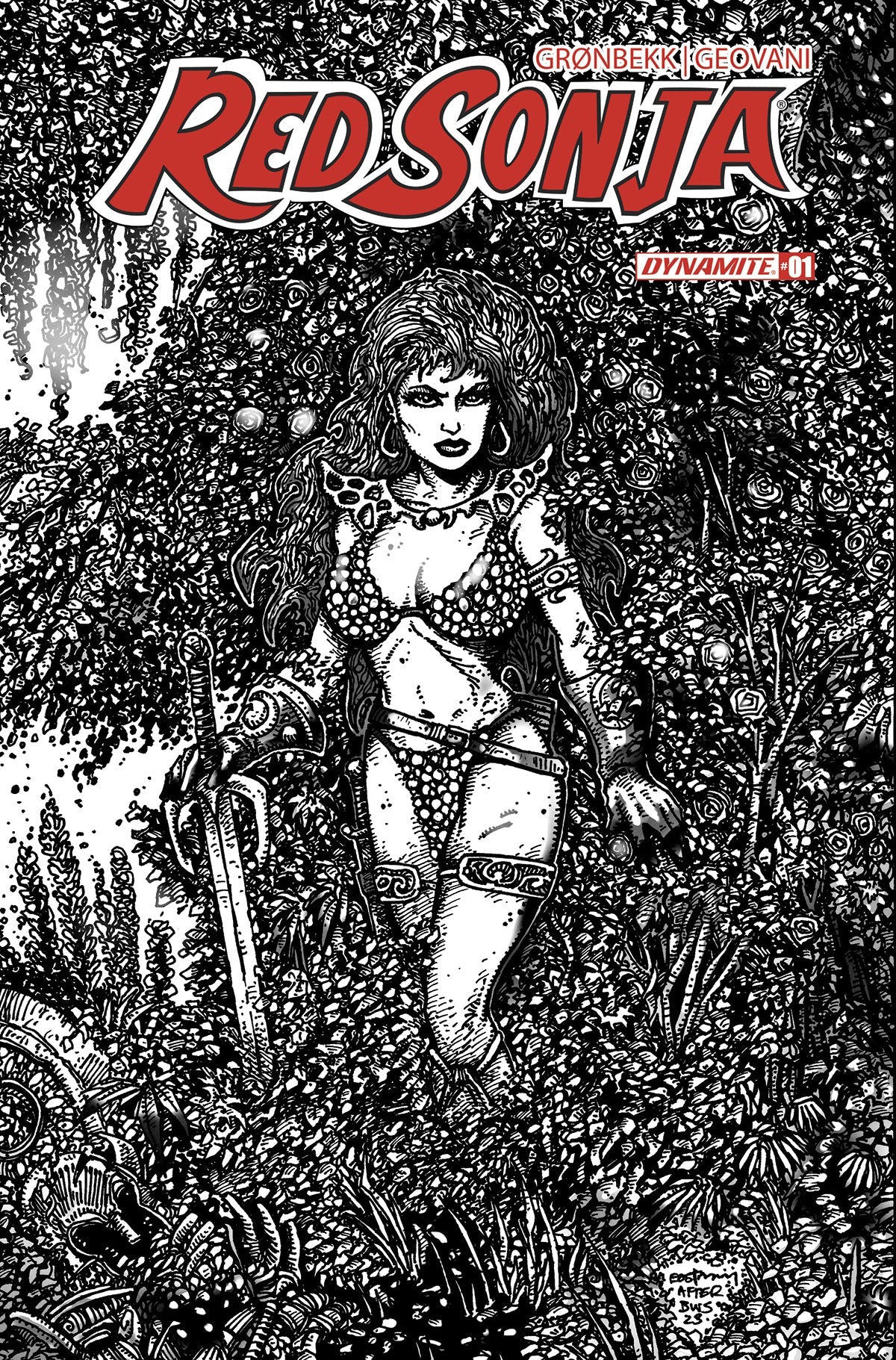 Red Sonja 2023 #1 R 1:20 Kevin Eastman Line Art Variant (07/19/2023) Dynamite
