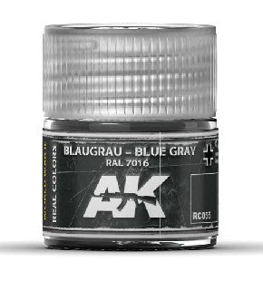 AK Interactive RC55 Real Colors: Blue Grey RAL7016 Acrylic Lacquer Paint 10ml Bottle