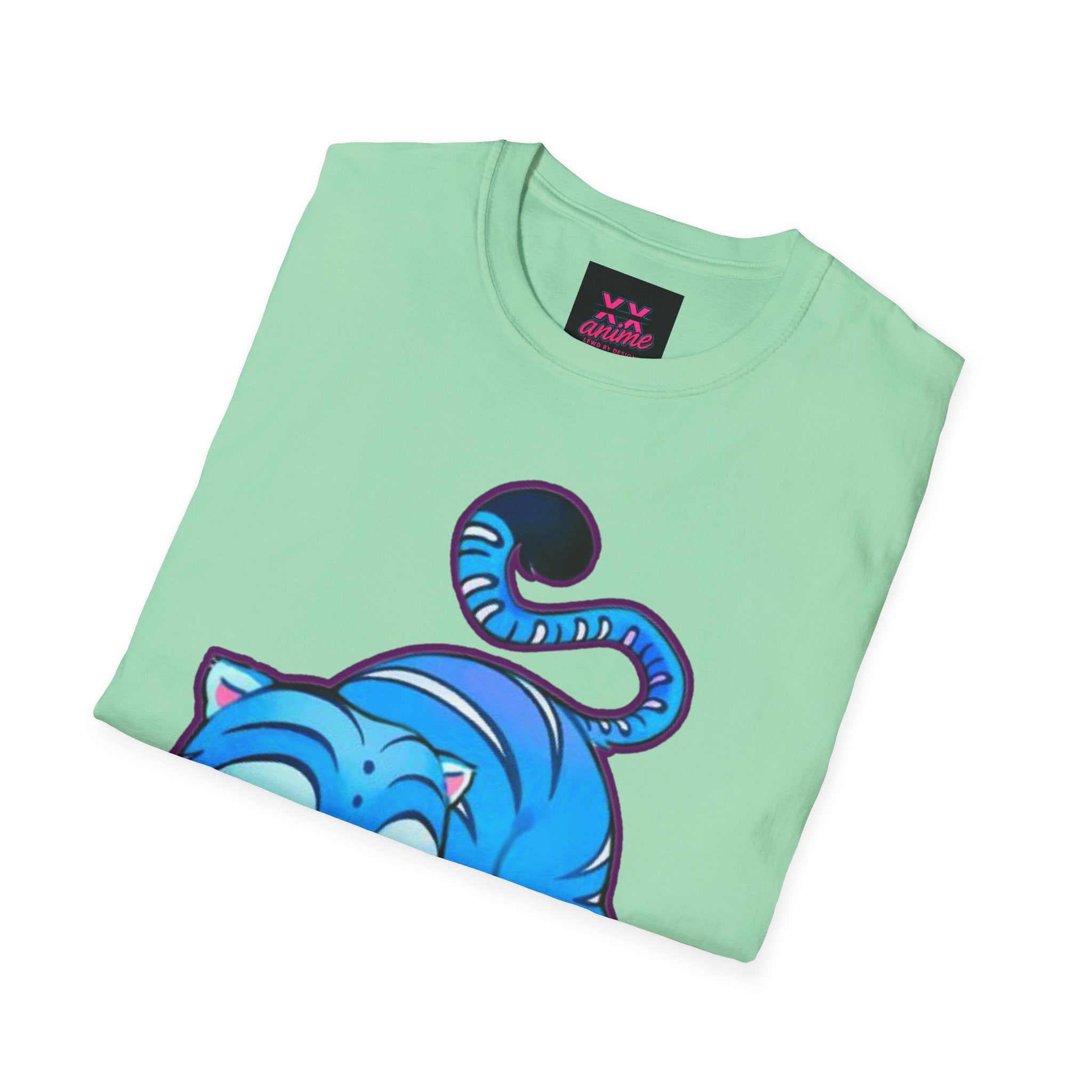 Playful Anime idol tiger Unisex T-Shirt, Cute Cat Design, Gift for Anime Lovers, Casual Wear, Summer Outfit, Unique Graphic Tee