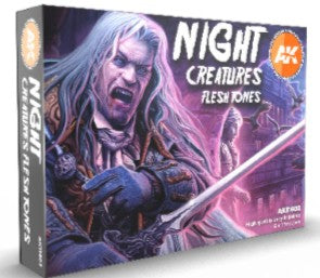 AK Interactive 11602 Night Creatures Flesh Tones 3G Acrylic Paint Set (6 Colors)