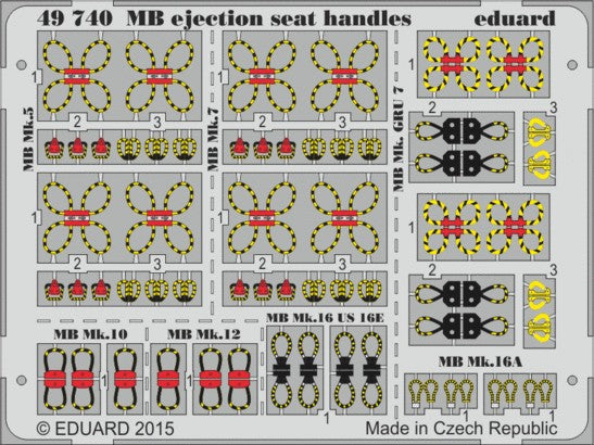 Eduard 49740 1/48 Aircraft- MB Ejection Seat Handles (Painted)