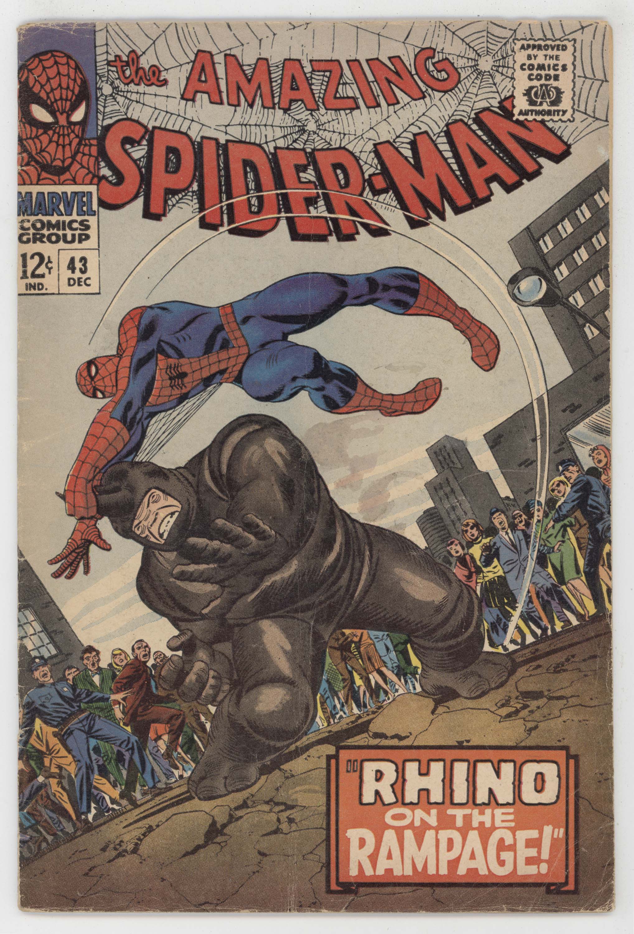 Amazing spider-Man 43 Marvel 1966 VG Mary Jane Rhino John Romita Stan Lee
