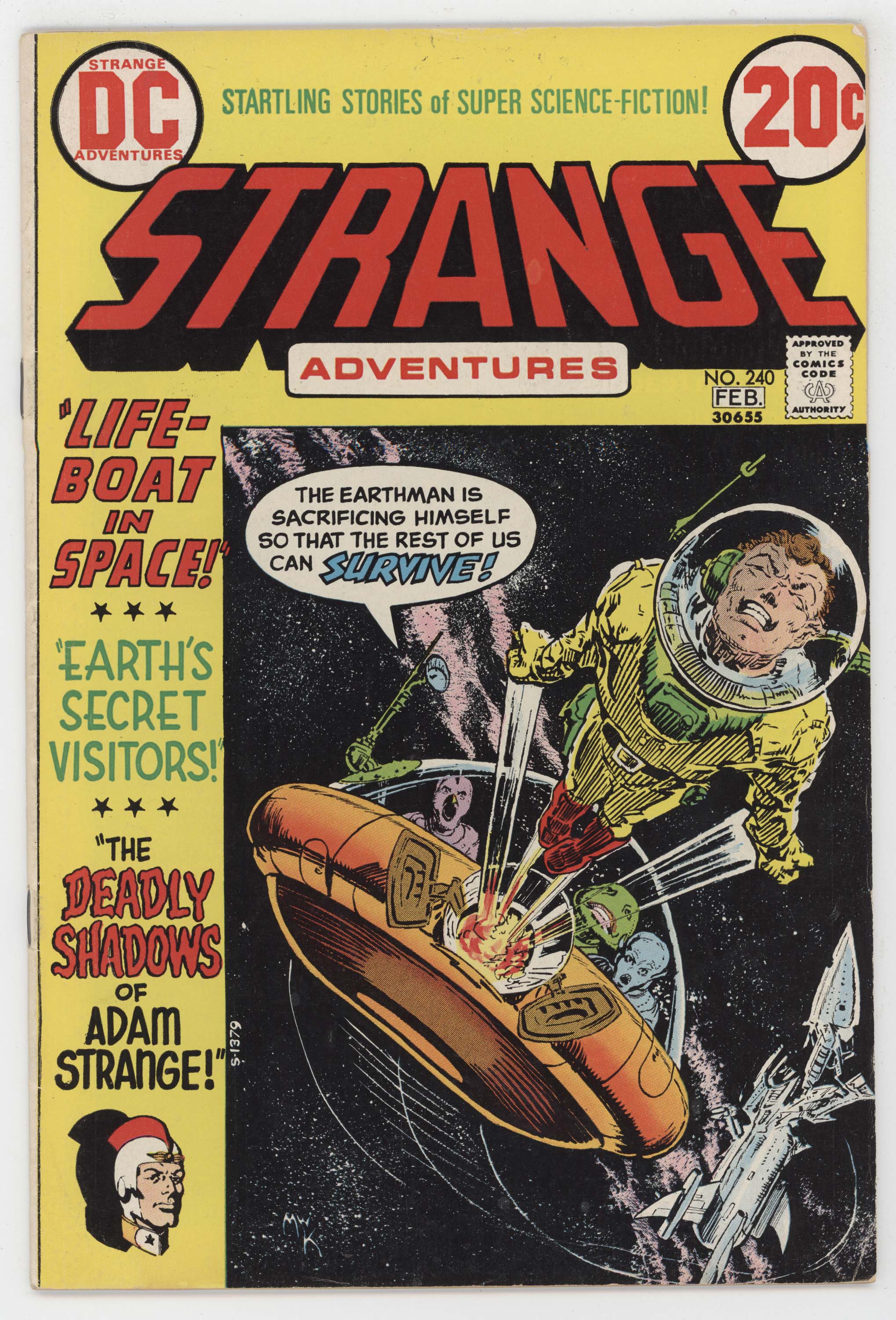 Strange Adventures 240 DC 1973 FN Michael Kaluta Adam Strange UFO Aliens