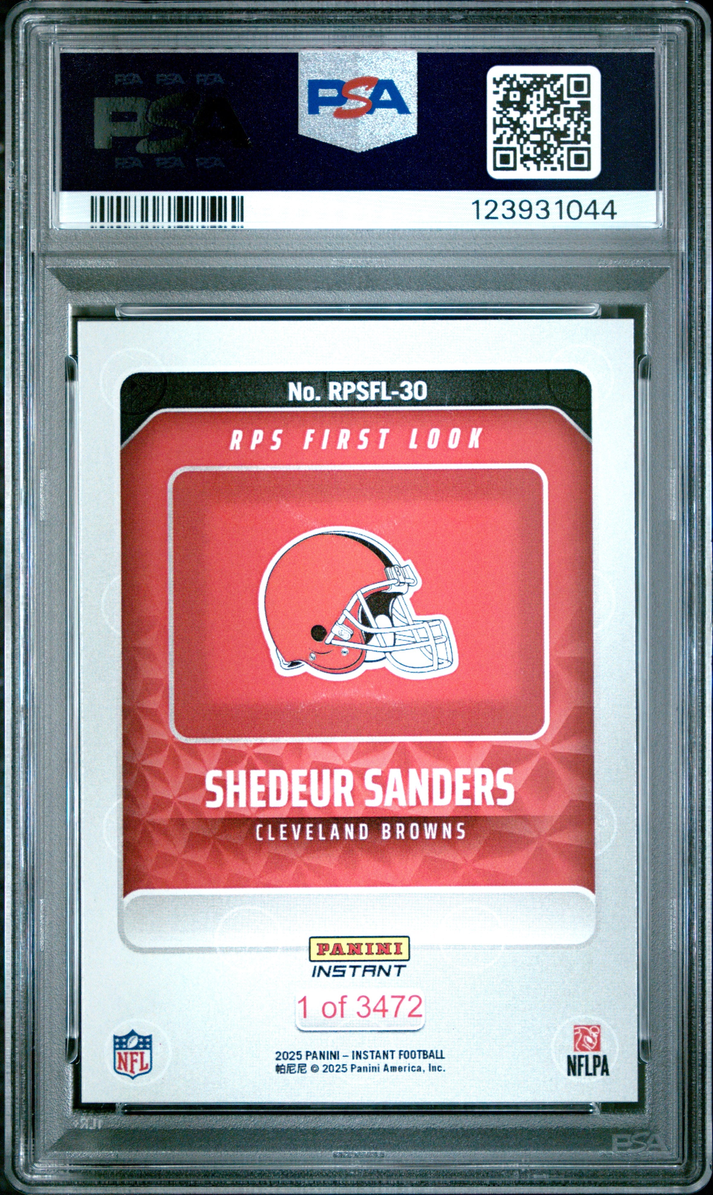 2025 Panini Instant NFL Rps First Look RPSFL30 Shedeur Sanders PSA 10, Mint