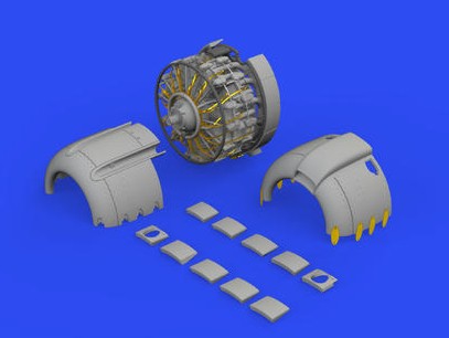 Eduard 648763 1/48 Aircraft- A6M2 Engine Complete for EDU (Photo-Etch & Resin)