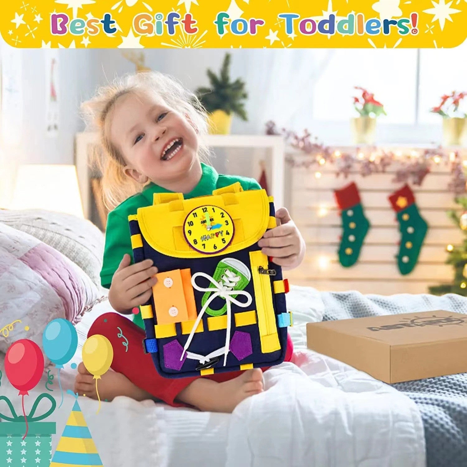 Toddler Busy Board Backpack – Educational Activity Toy