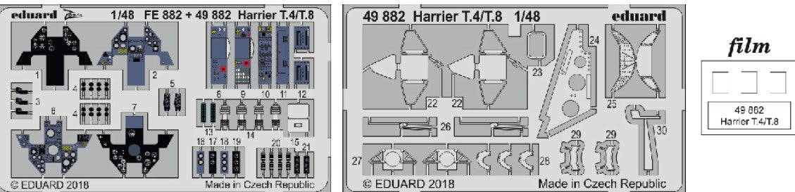 Eduard 49882 1/48 Aircraft- Harrier T4/T8 for KIN (Painted)