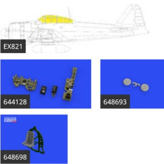 Eduard 644134 1/48 Aircraft- A6M2 LooKplus for EDU (Mask, Photo-Etch & Resin)