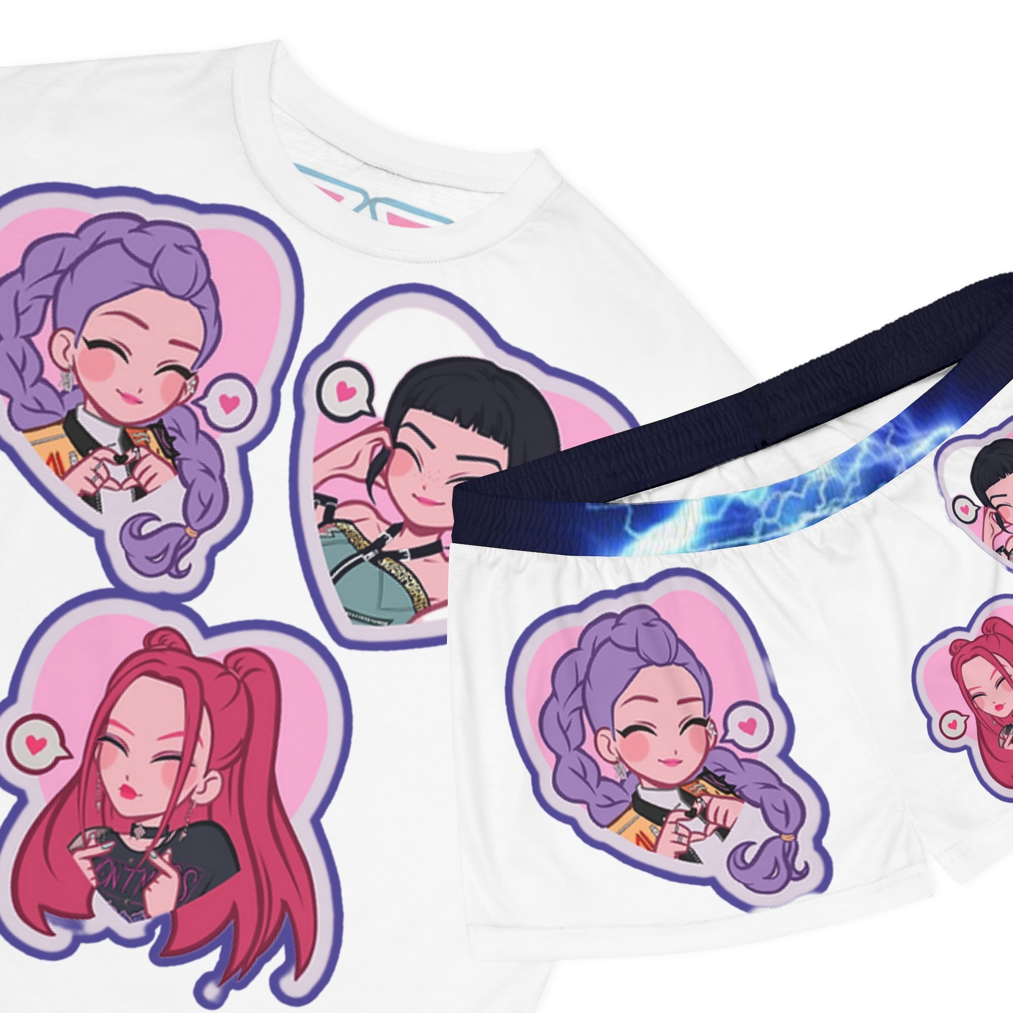 Idol style  Women's Short Pajama Set, Cute and Comfy Sleepwear, Perfect for Sleepovers, Anime Conventions, Gifts for Fans, Relaxation Wear