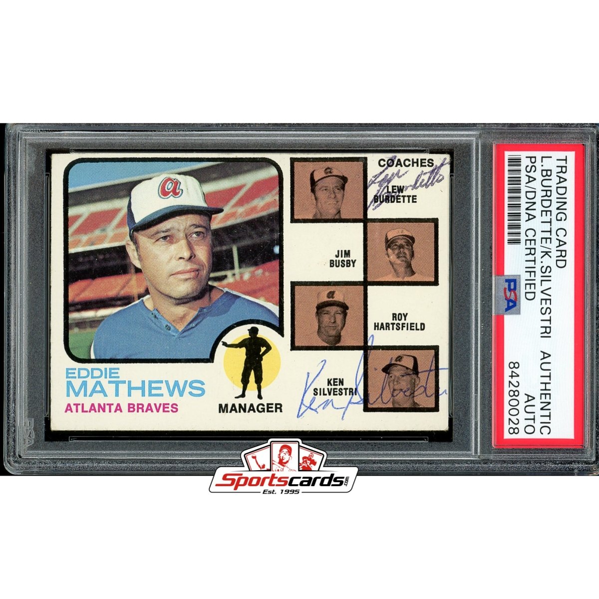 Lew Burdette & Ken Silvestri Signed Autographed Trading Card PSA/DNA