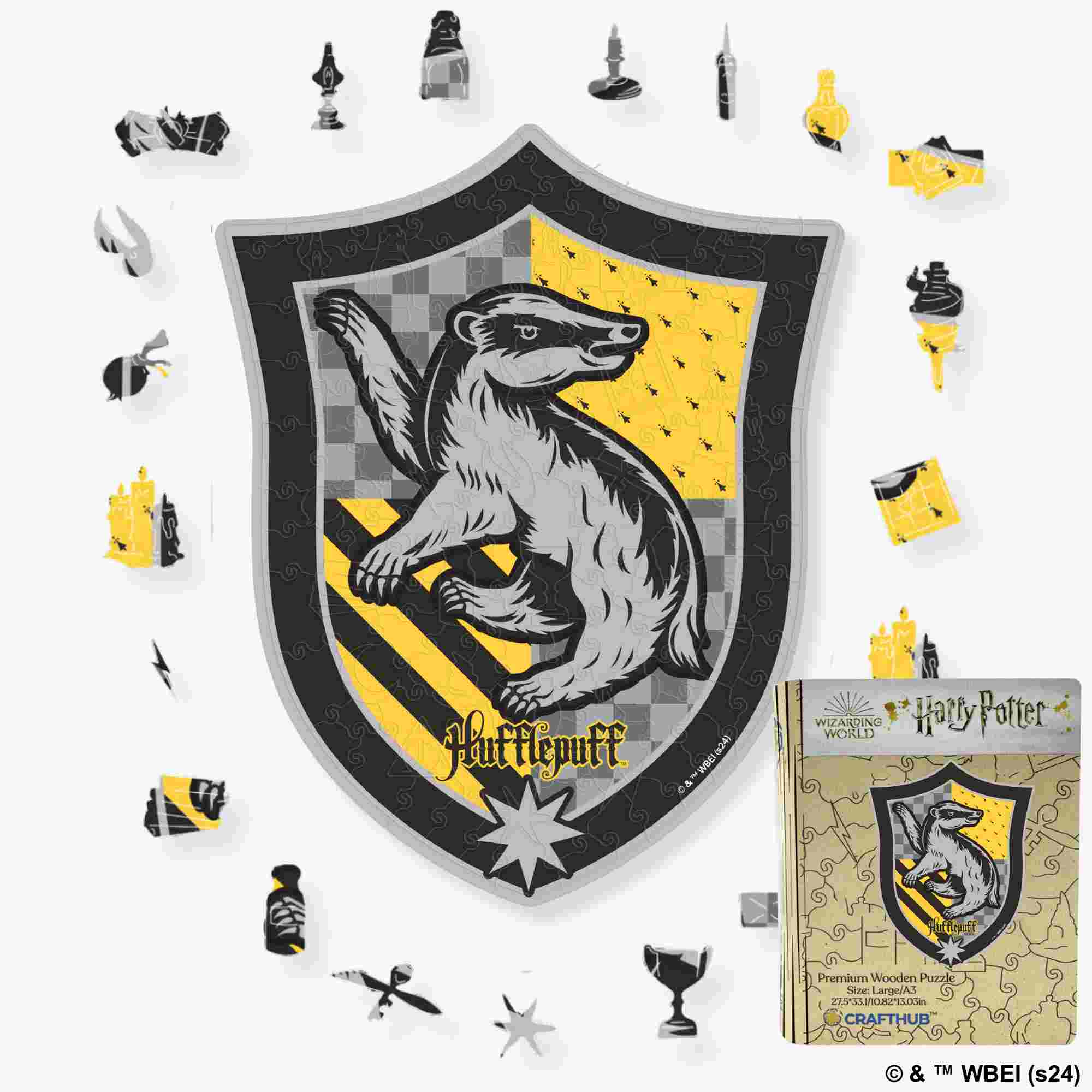 Harry Potter - Hufflepuff Crest - House Prides Wooden Jigsaw Puzzle