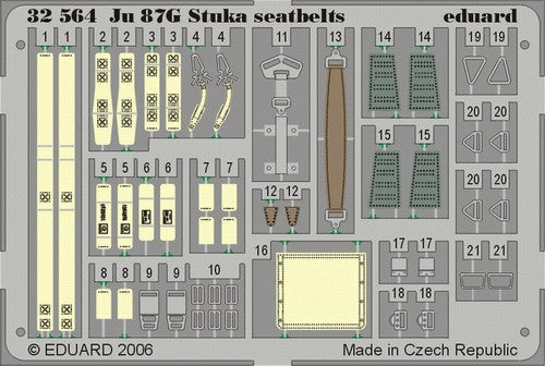 Eduard 32564 1/32 Aircraft- Ju87F Stuka Seatbelts for HSG (Painted)
