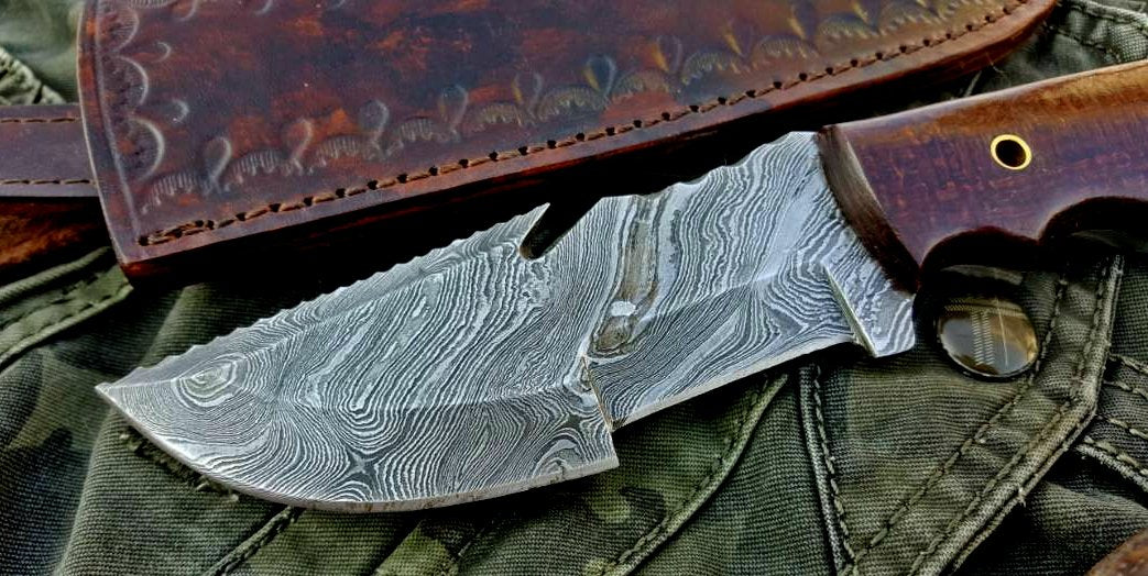 Custom Handcrafted Damascus Steel Tops Tracker Knife - Ideal for Survival, Camping & Tactical Use | KBS Knives