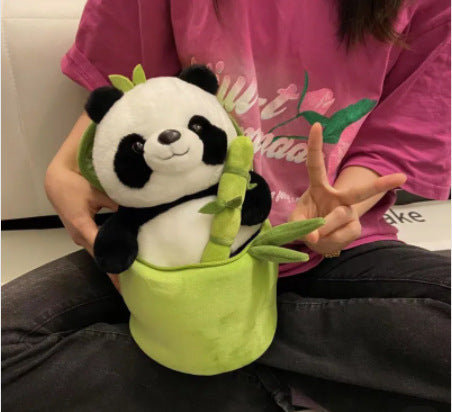 Plush Panda – Soft Bamboo Tube Animal Doll