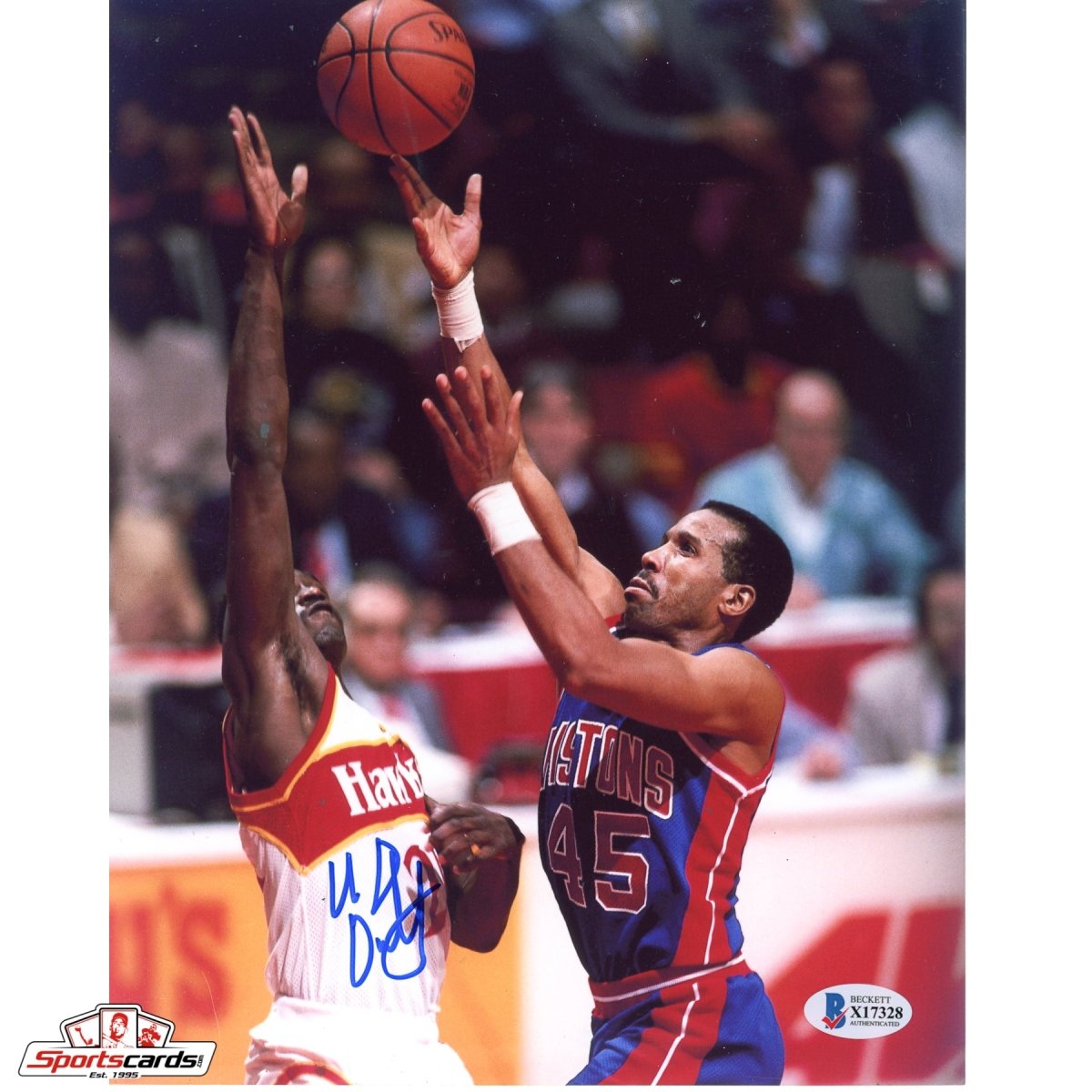 Adrian Dantley Pistons Signed Auto 8x10 Photo - BAS Beckett