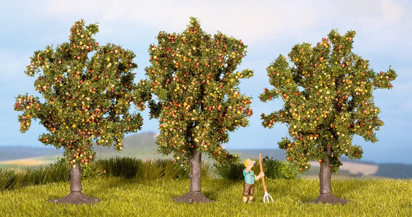 Noch 25113 HO Scale Multi-Tree Packs -- Apple Green 3-1/8" 8cm pkg(3)