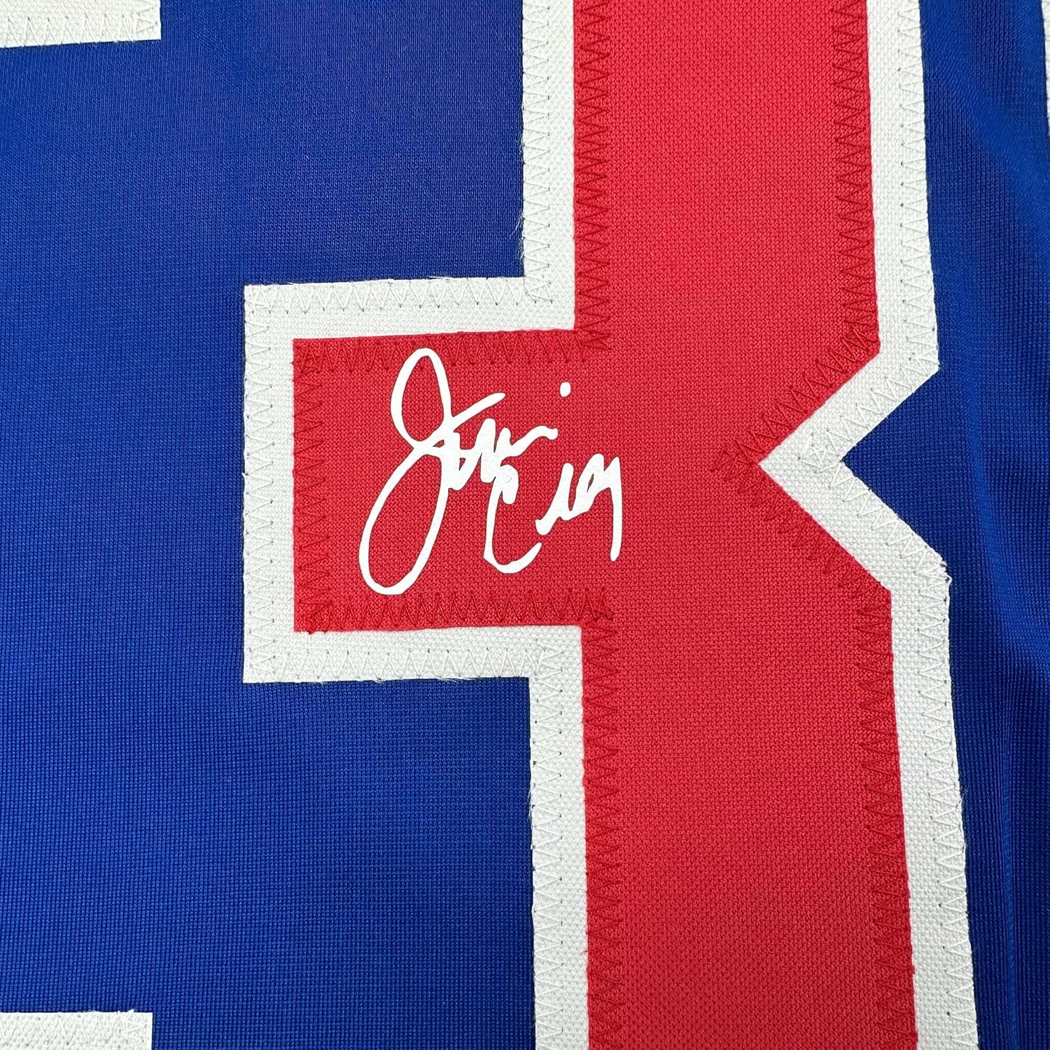 Framed Facsimile Autographed Jim Craig 35x39 United States USA Blue 1980 Miracle on Ice Reprint Laser Auto Hockey Jersey