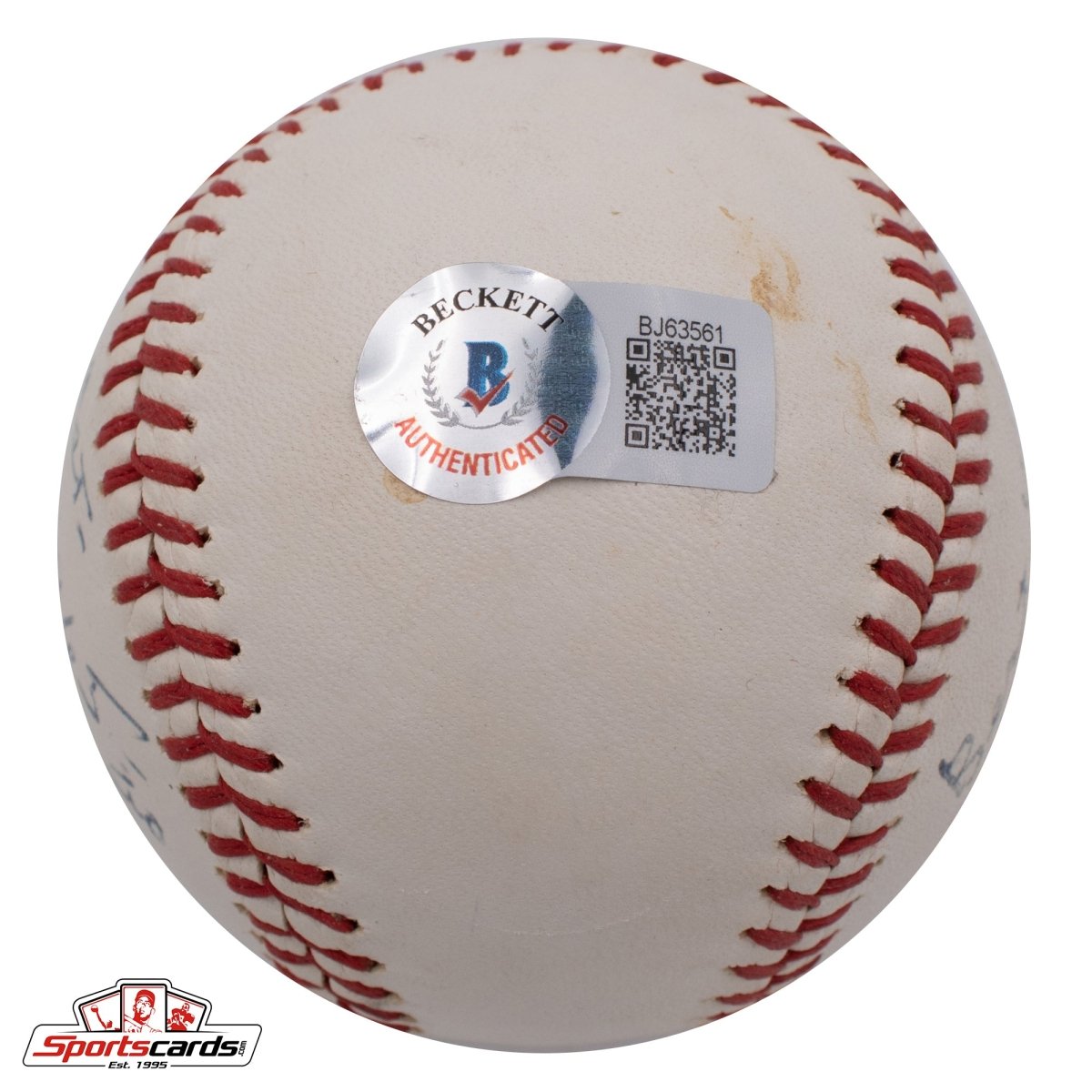 Rare Hank Severeid (d.1968) Single Signed Baseball Beckett BAS 1926 Yankees