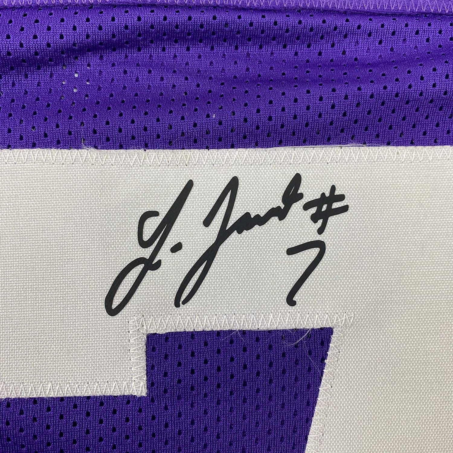 Framed Facsimile Autographed Leonard Fournette 35x39 LSU Purple Reprint Laser Auto College Football Jersey Size Men's XL