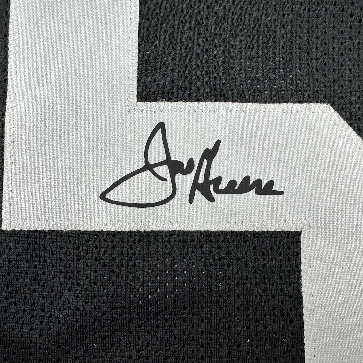 Framed Facsimile Autographed Mean Joe Greene 35x39 Pittsburgh Black Reprint Laser Auto Football Jersey