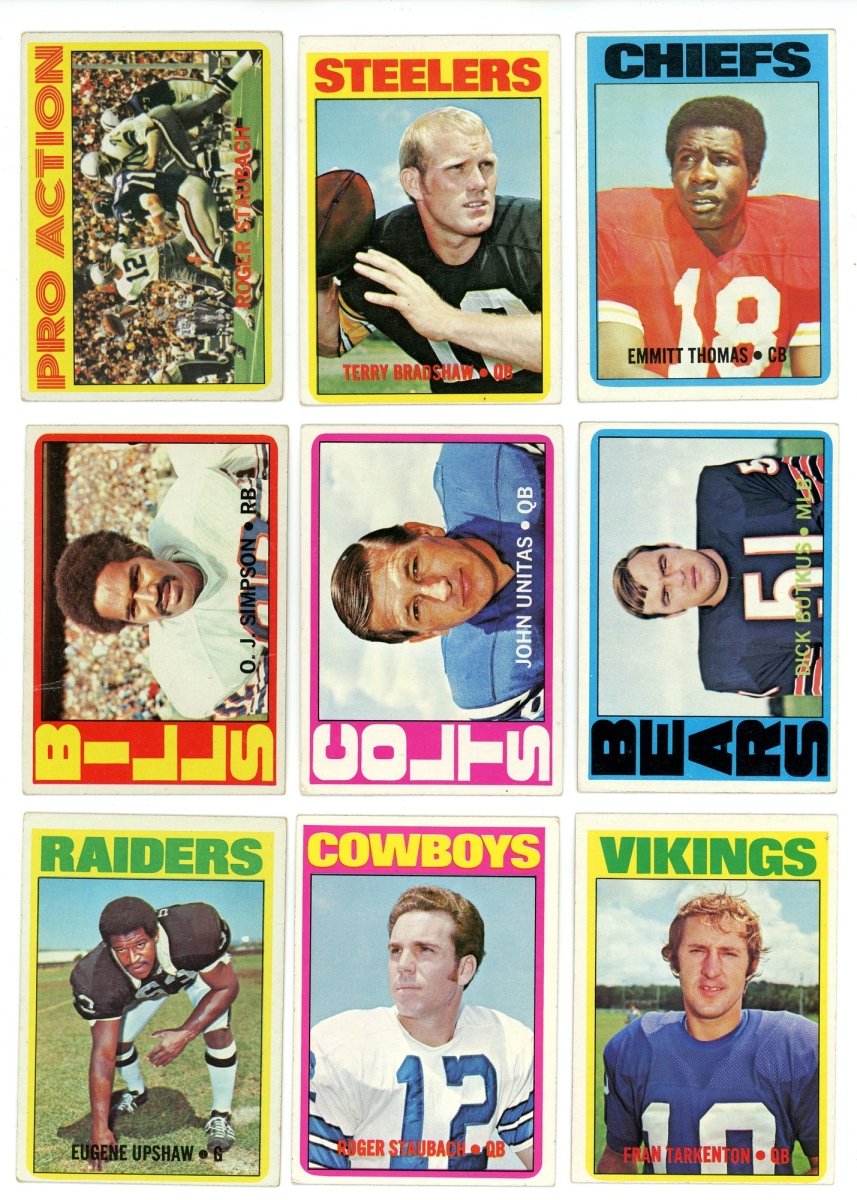 1972 TOPPS FOOTBALL LOW NUMBER SET BREAK BOX– 10 CARDS PER BOX!
