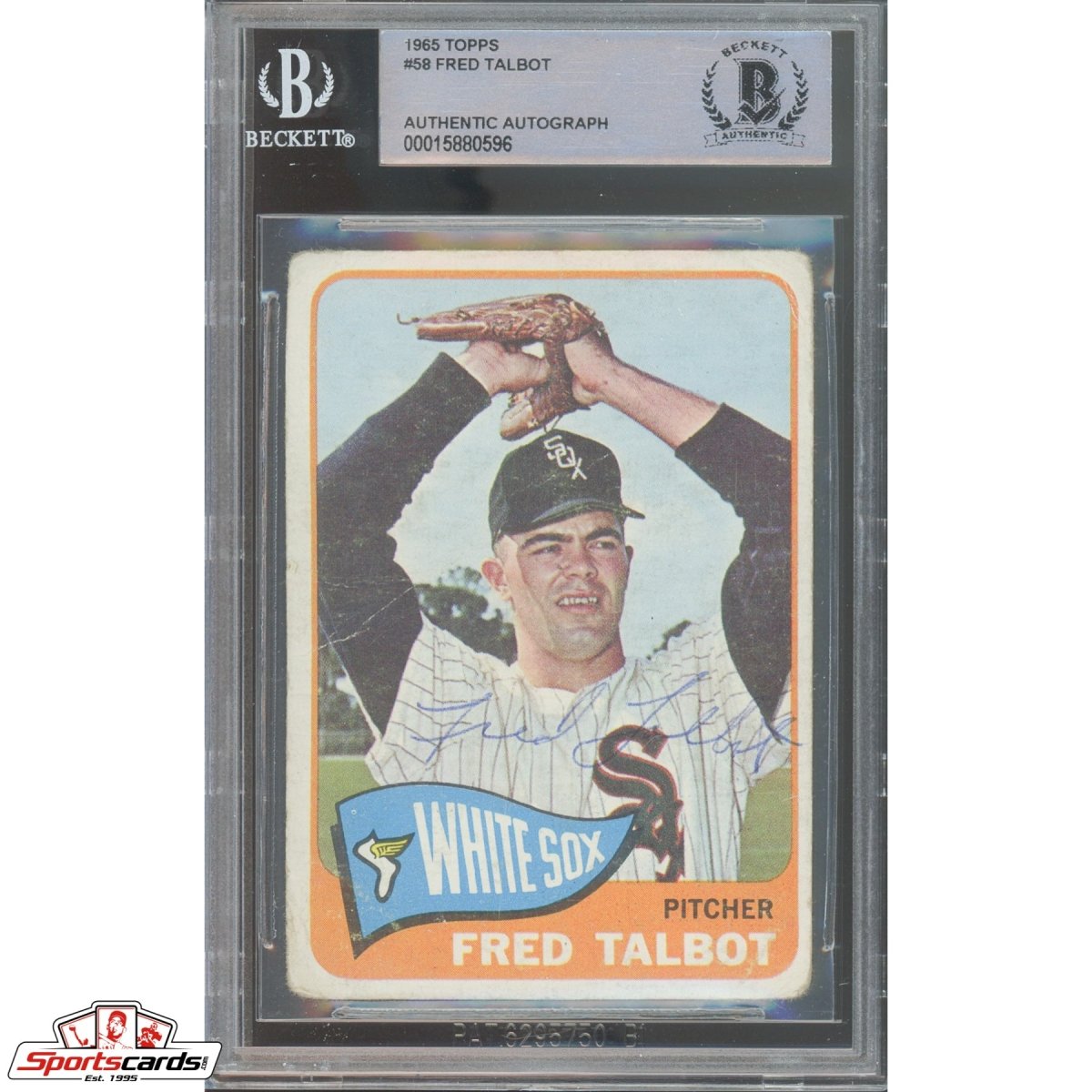 1965 Topps #58 Fred Talbot Signed Auto Beckett BAS Yankees Pilots