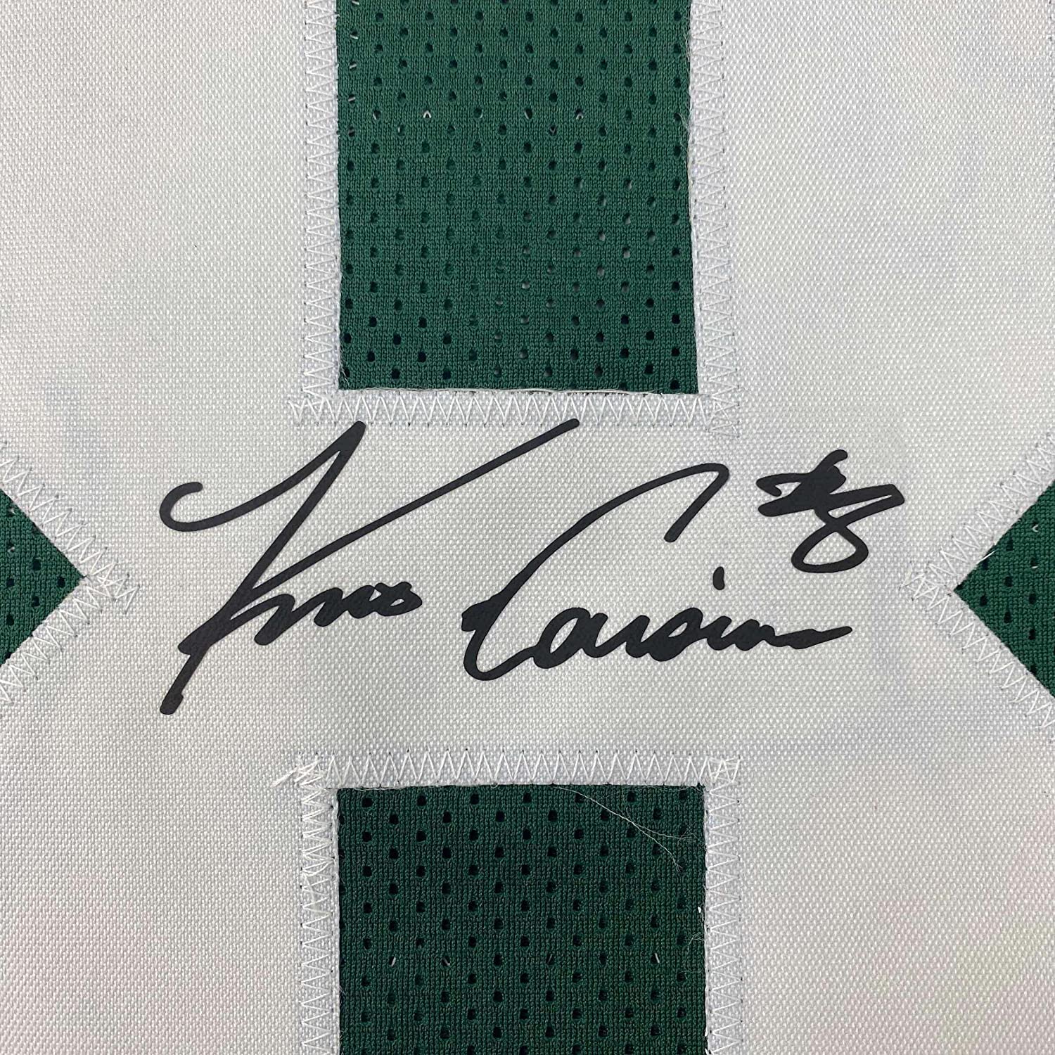 Framed Facsimile Autographed Kirk Cousins 35x39 Michigan State Green Reprint Laser Auto College Football Jersey
