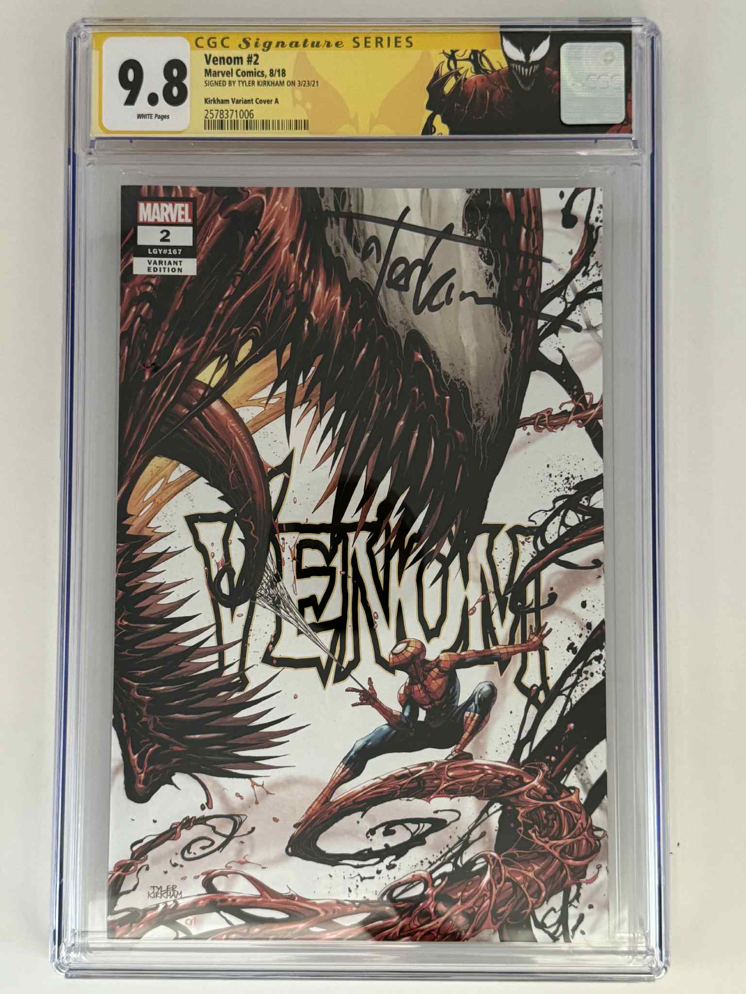 Signed by Tyler Kirkham] Venom #2 CGC 9.8 Yellow Label Tyler Kirkham