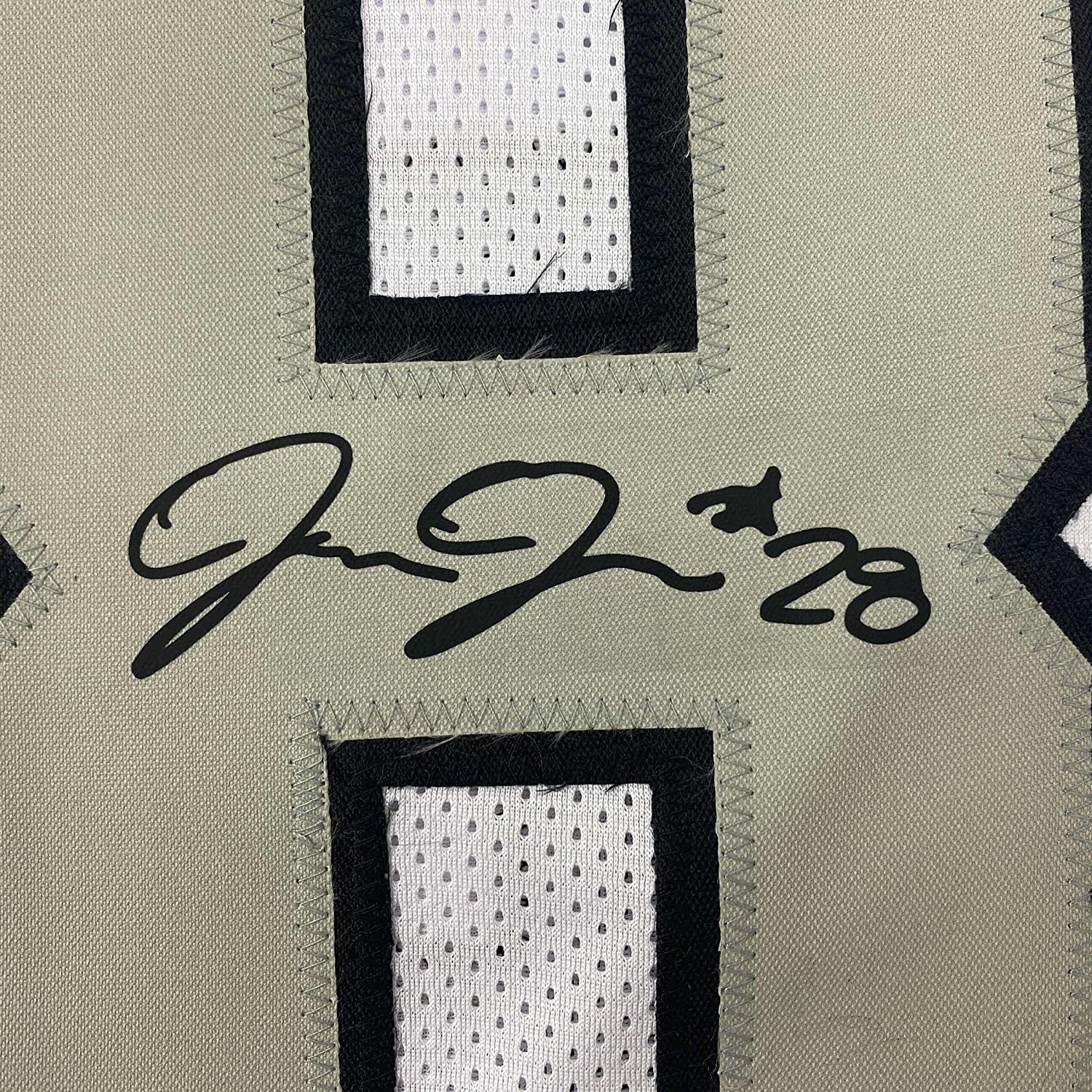 Framed Facsimile Autographed Josh Jacobs 35x39 Oakland Las Vegas Color Rush White Reprint Laser Auto Football Jersey