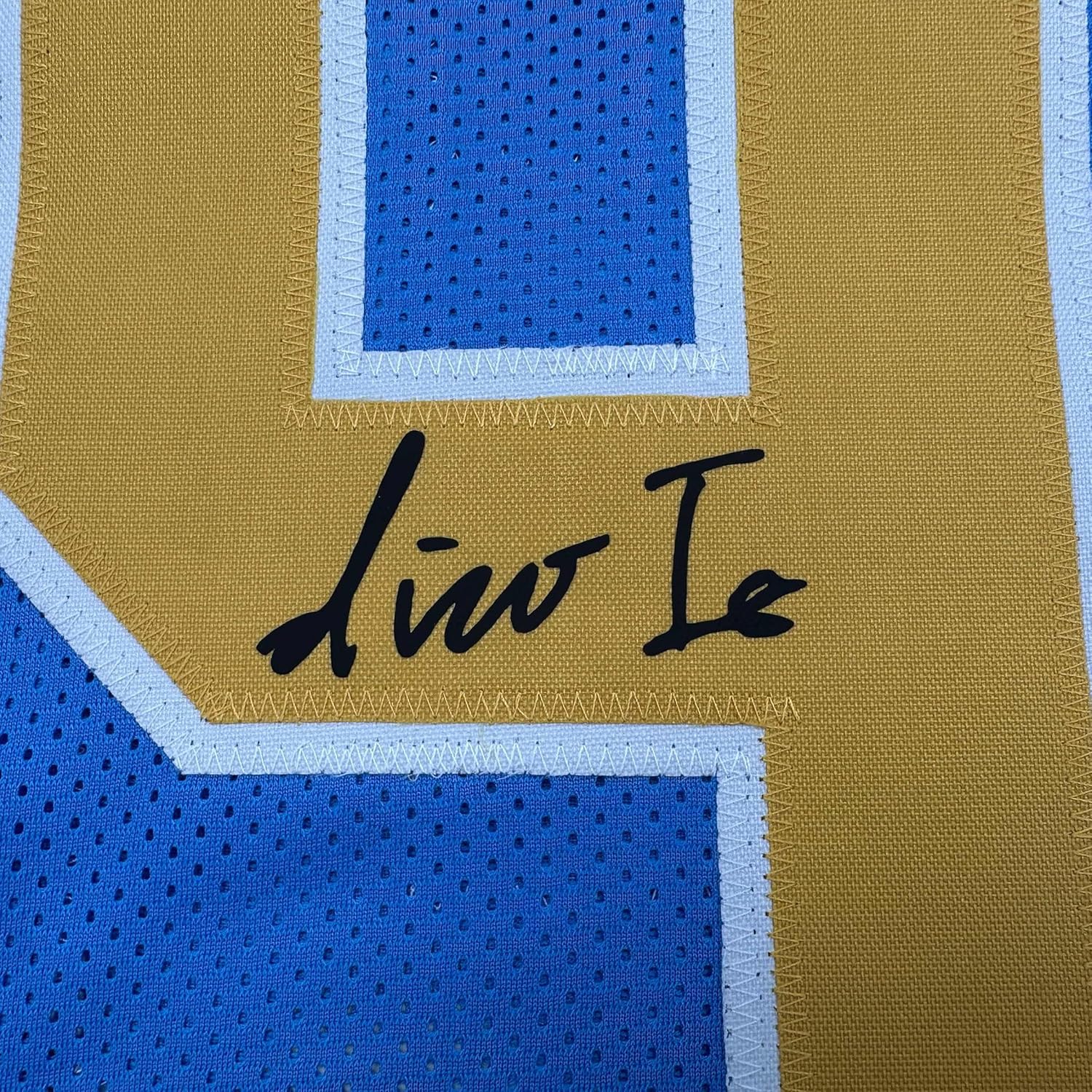Framed Facsimile Autographed Nico Iamaleava 35x39 UCLA Blue Reprint Laser Auto College Football Jersey