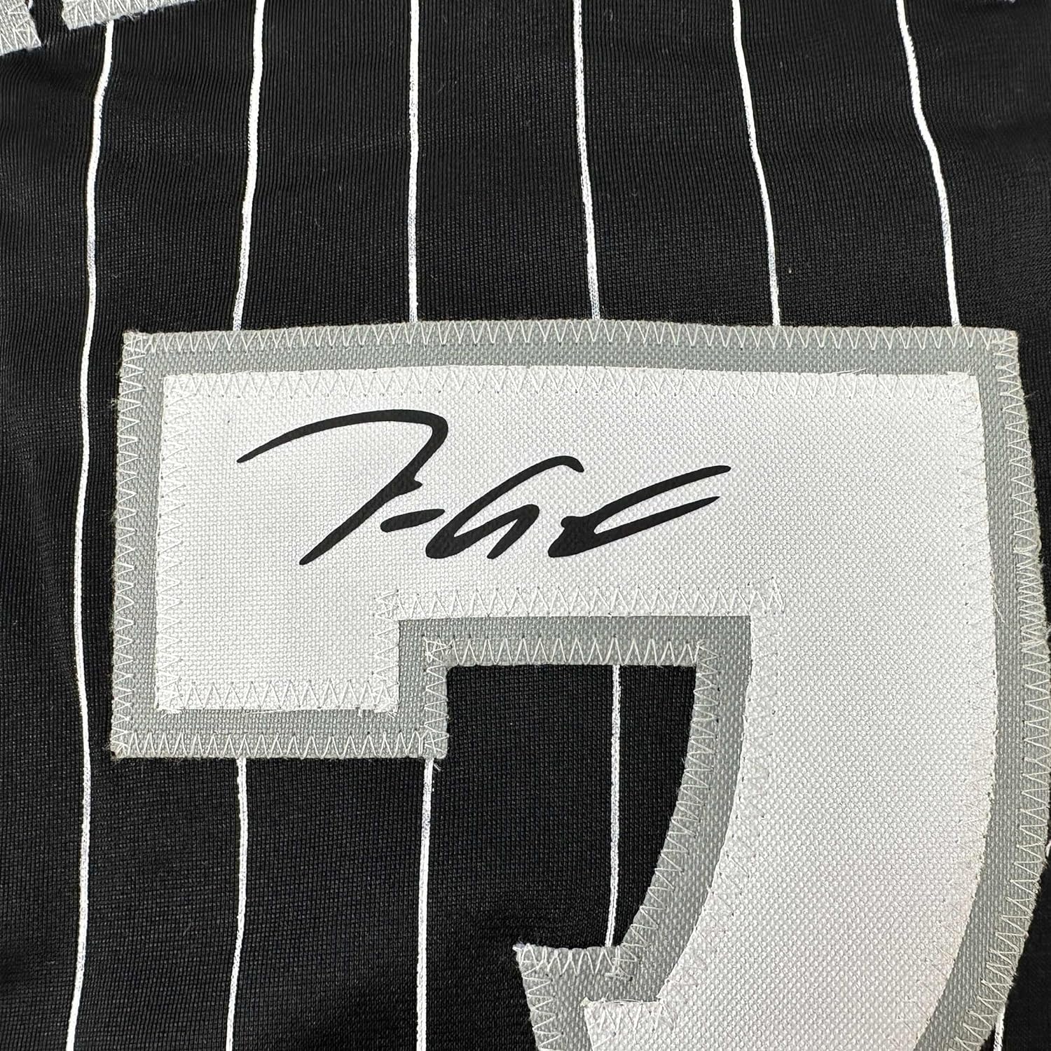 Framed Facsimile Autographed Tim Anderson 35x39 Chicago Black Pinstripe City Connect Reprint Laser Auto Baseball Jersey