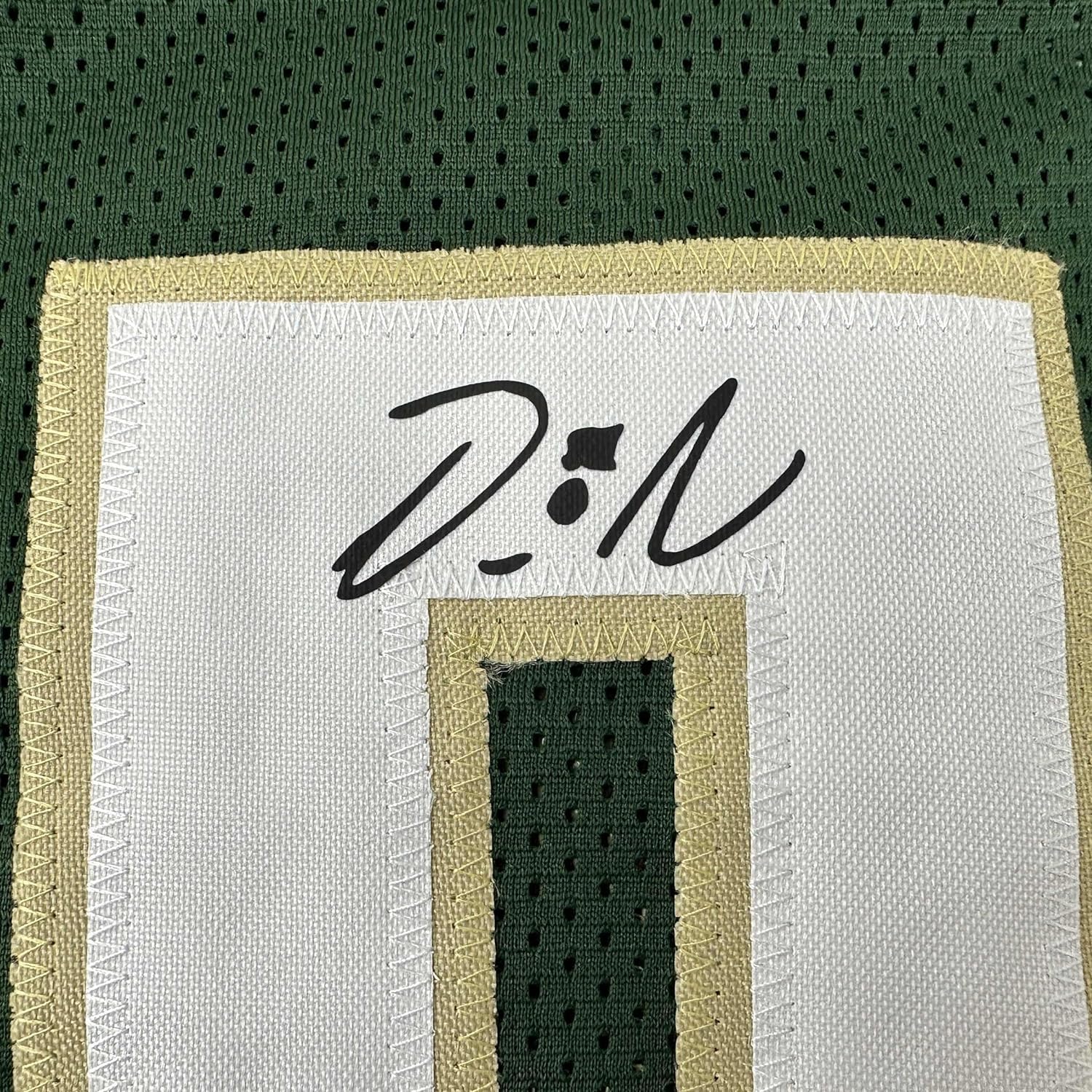 Framed Facsimile Autographed Damian Lillard 35x39 Milwaukee Green Reprint Laser Auto Basketball Jersey