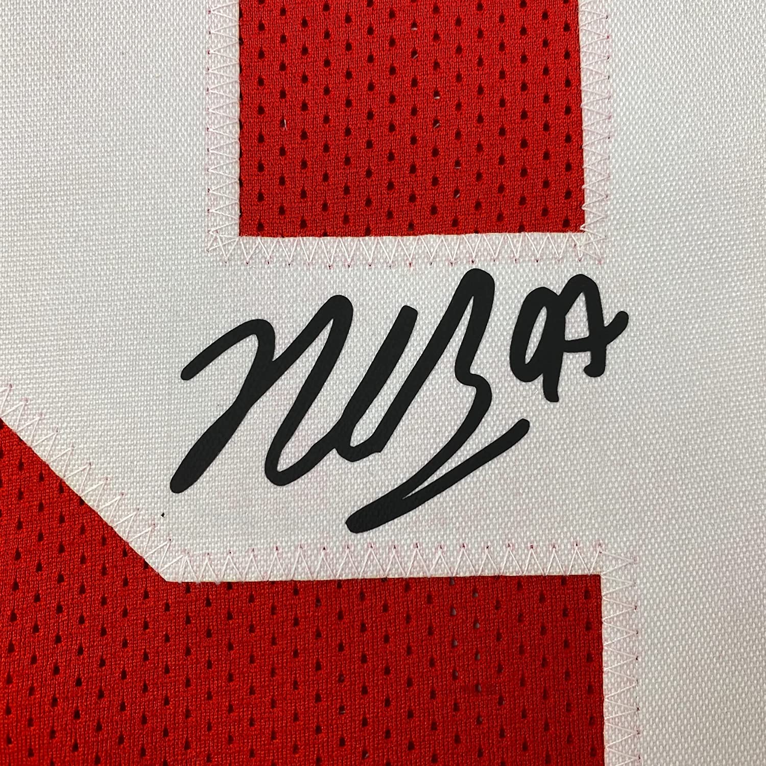 Framed Facsimile Autographed Nick Bosa 35x39 San Francisco Red Reprint Laser Auto Football Jersey