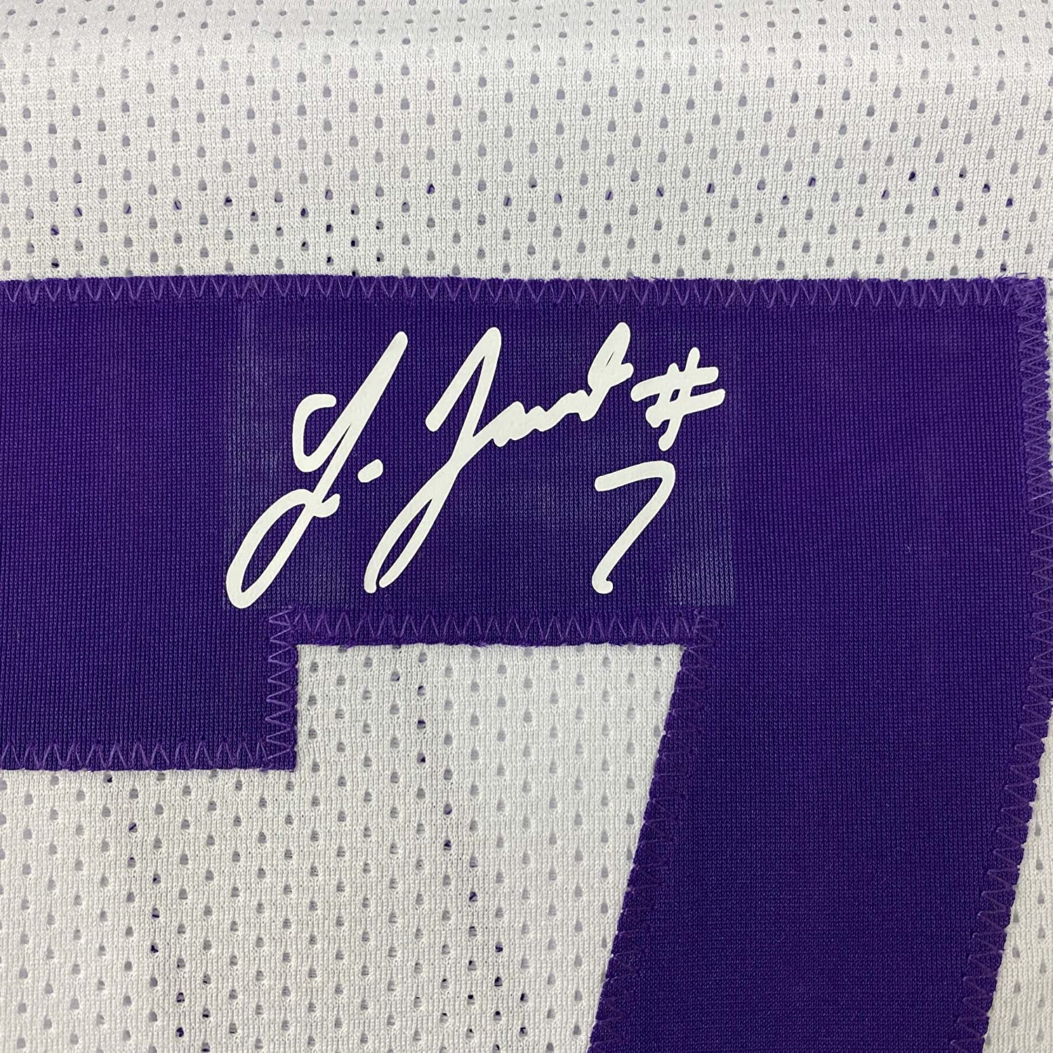Framed Facsimile Autographed Leonard Fournette 35x39 LSU White Reprint Laser Auto College Football Jersey Size Men's XL