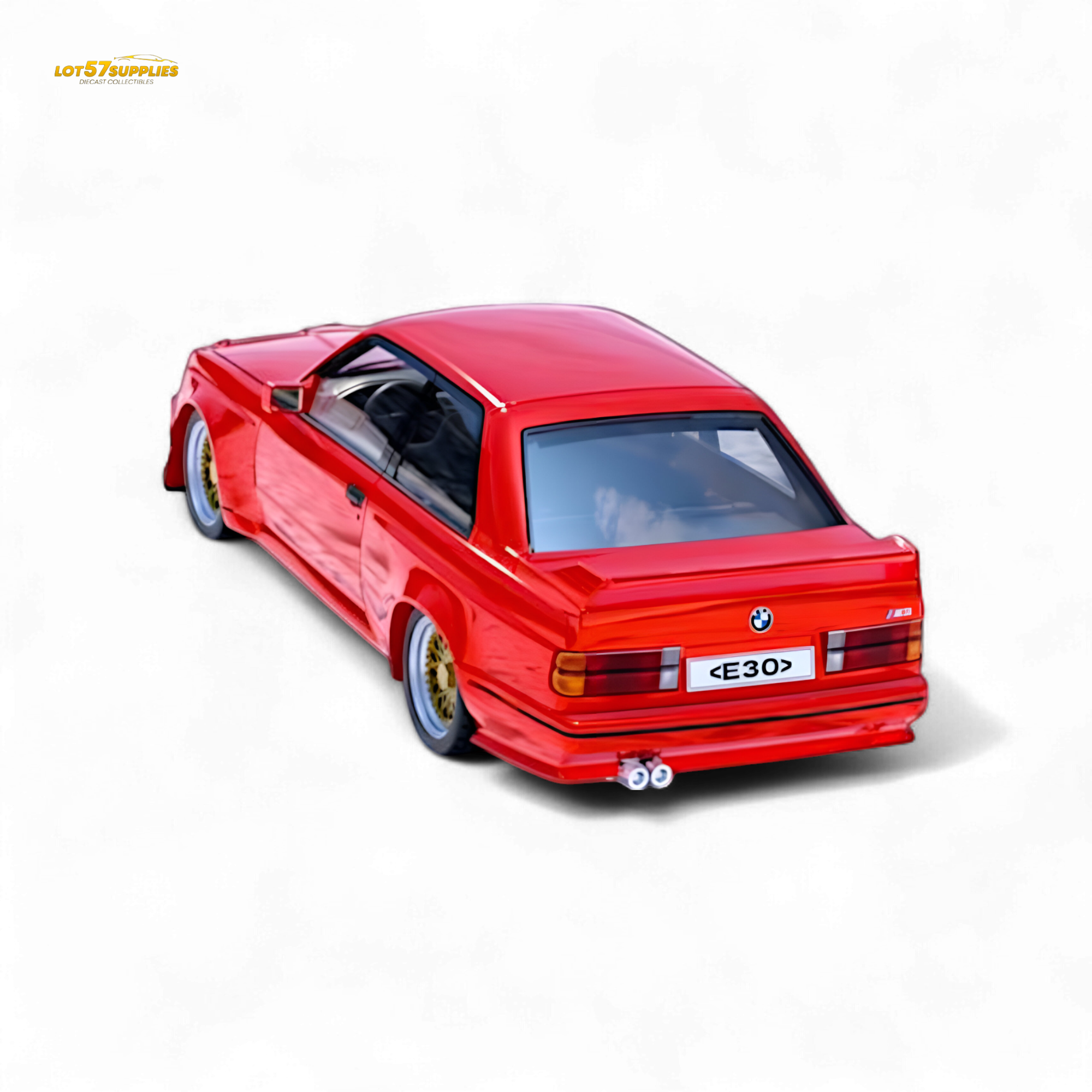 DCM BMW M3 E30 in Red - Gold Wheels 1:64