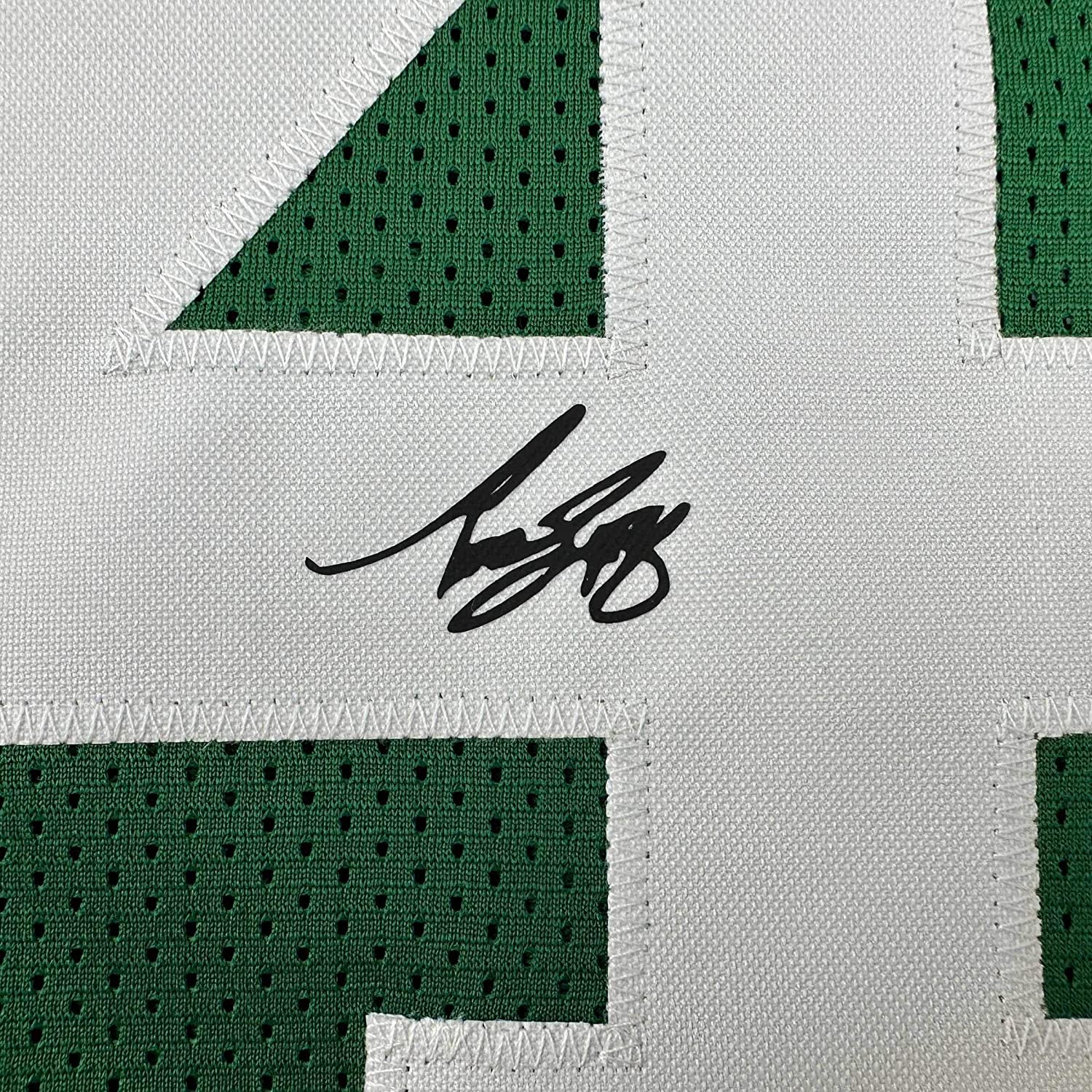 Framed Facsimile Autographed Bob Cousy 35x39 Boston Green Reprint Laser Auto Basketball Jersey