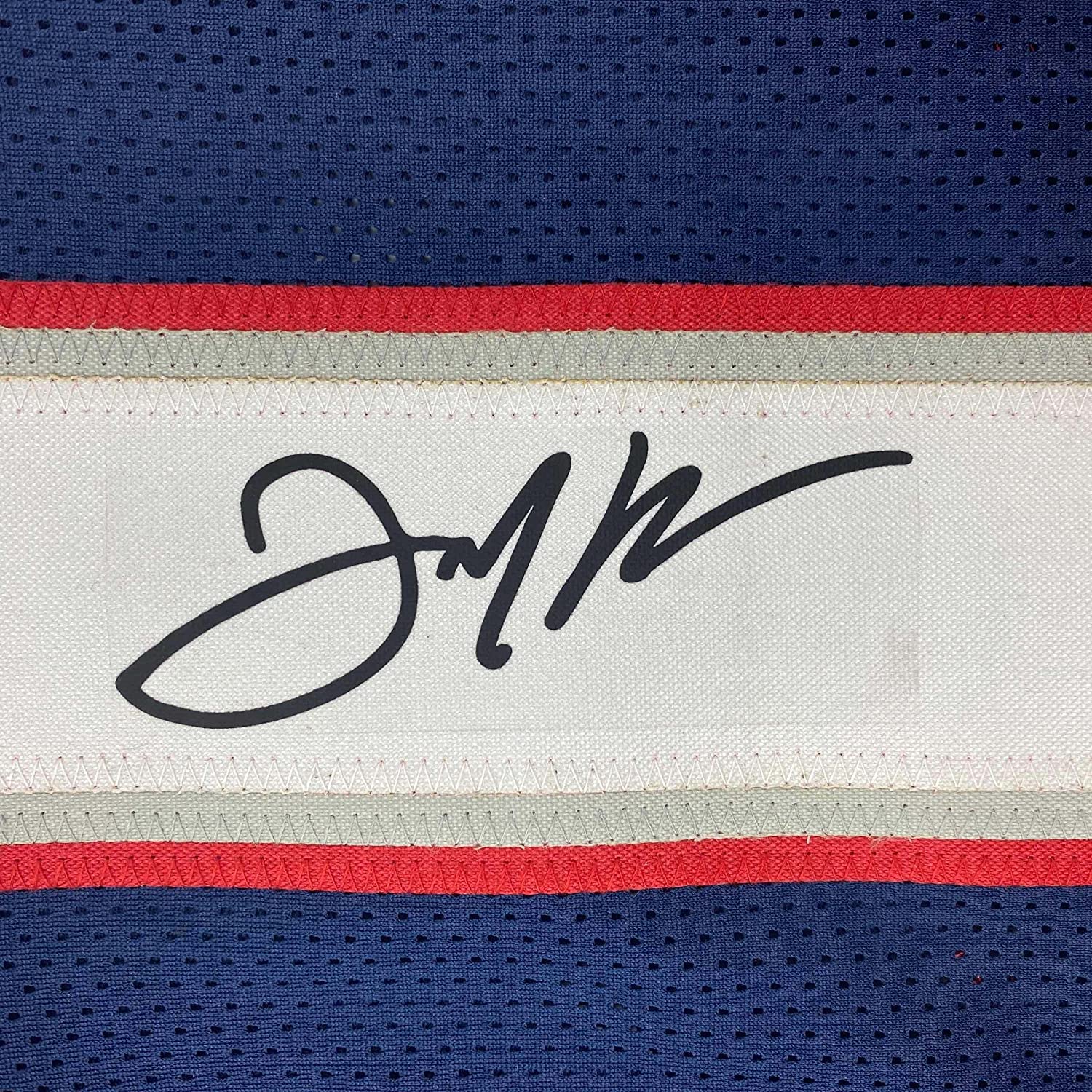Framed Facsimile Autographed Julian Edelman 35x39 New England Blue Reprint Laser Auto Football Jersey