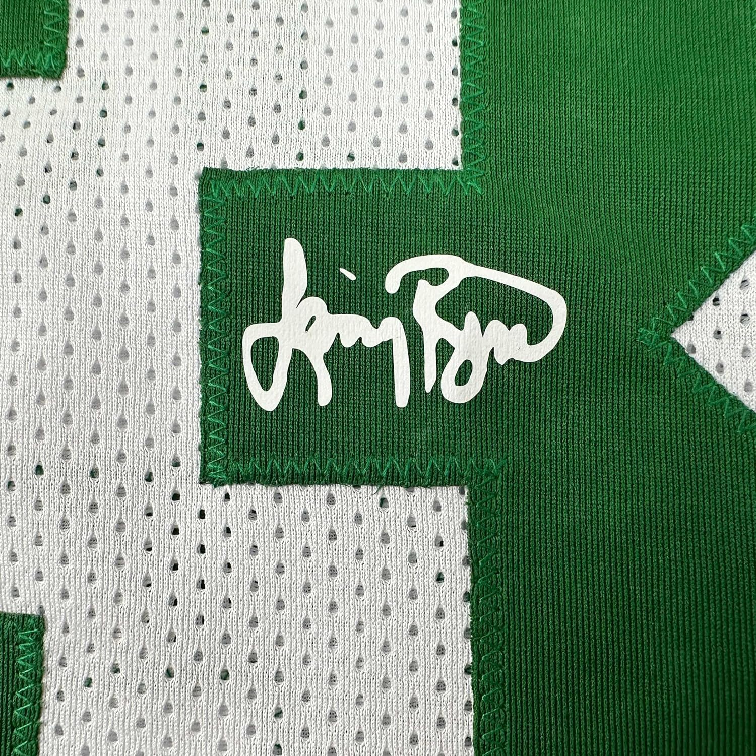Framed Facsimile Autographed Larry Bird 35x39 Boston White Reprint Laser Auto Basketball Jersey
