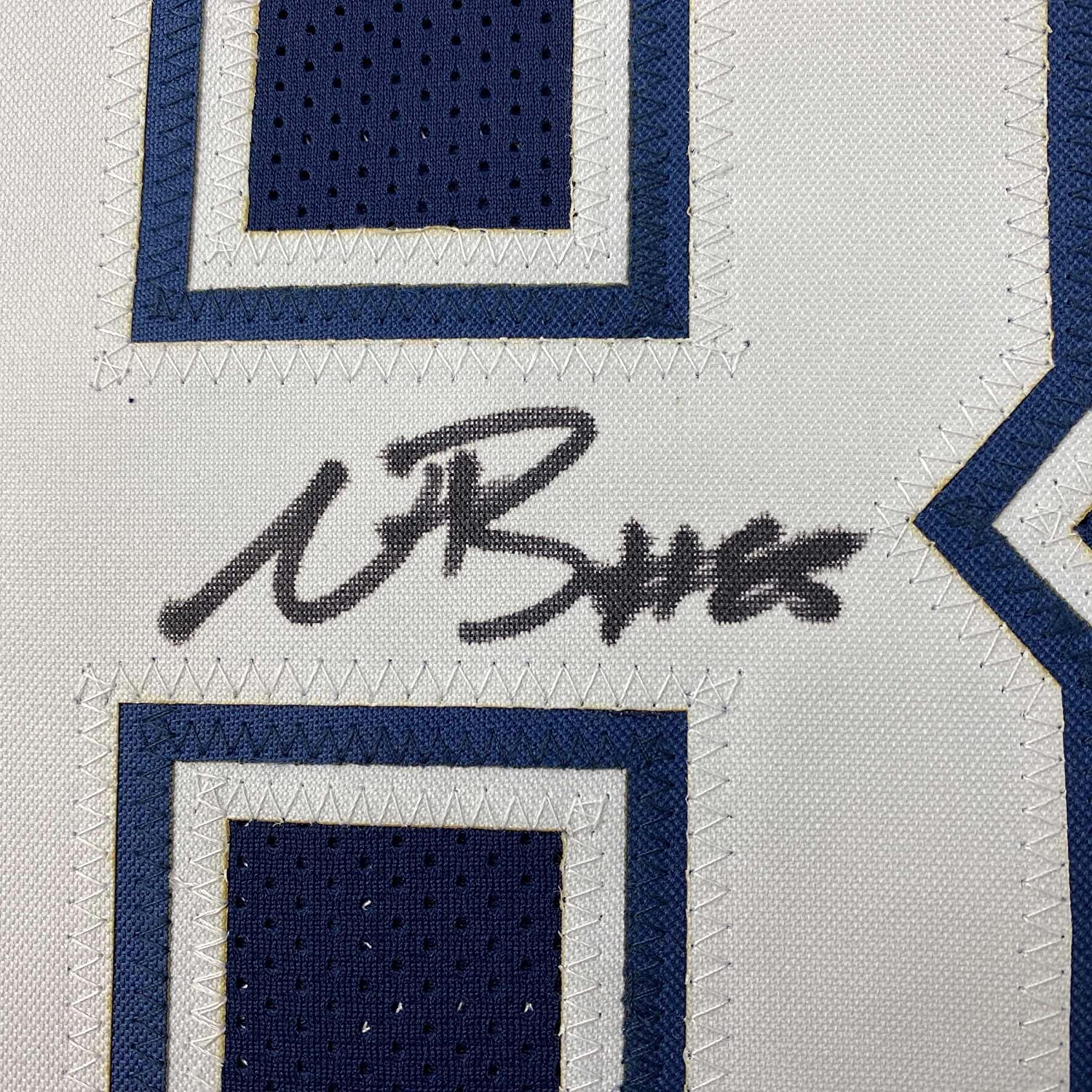 Framed Autographed/Signed Noah Brown 35x39 Dallas Blue Football Jersey JSA COA