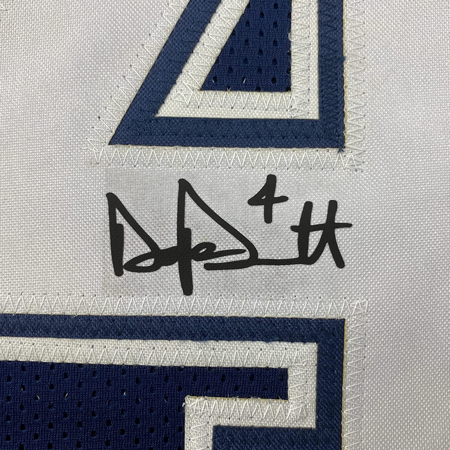 Framed Facsimile Autographed Dak Prescott 35x39 Dallas Blue Reprint Laser Auto Football Jersey Size Men's XL
