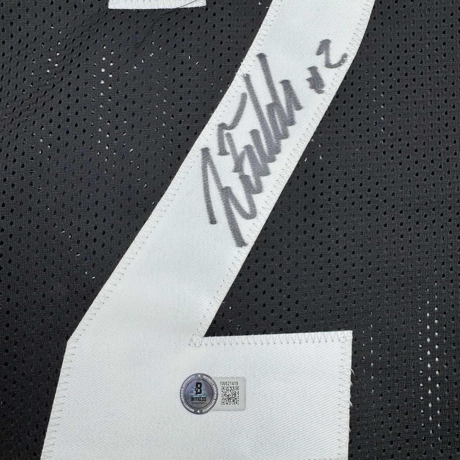 Framed Autographed/Signed Justin Fields 35x39 Pittsburgh Black Football Jersey Beckett BAS COA