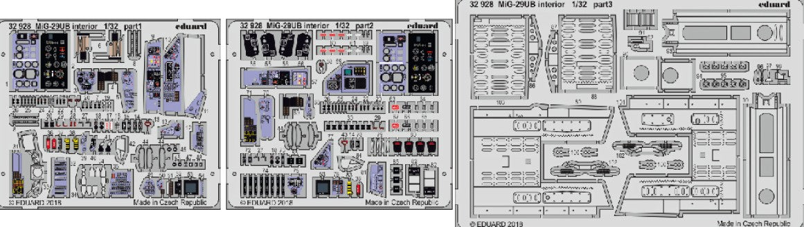 Eduard 32928 1/32 Aircraft- MiG29UB Interior for TSM (Painted)