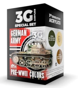 AK Interactive 11687 AFV Series: German Army Pre-WWII 3G Acrylic Paint Set (3 Co