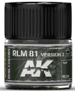 AK Interactive RC324 Real Colors: RLM81 Version 2 Brown Acrylic Lacquer Paint 10ml Bottle