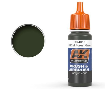 AK Interactive 4013 USMC Forest Green NR28 Acrylic Paint 17ml Bottle (D)