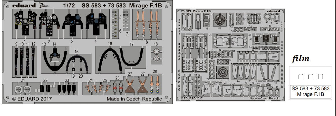 Eduard 73583 1/72 Aircraft- Mirage F1B for SHY (Painted)