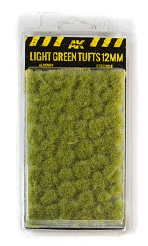 AK Interactive 8127 Diorama Series: Light Green Tufts 12mm (Self Adhesive)