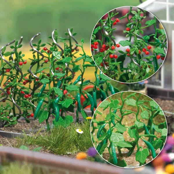 Busch 1214 HO Scale Cucumber & Tomato Plants -- Kit