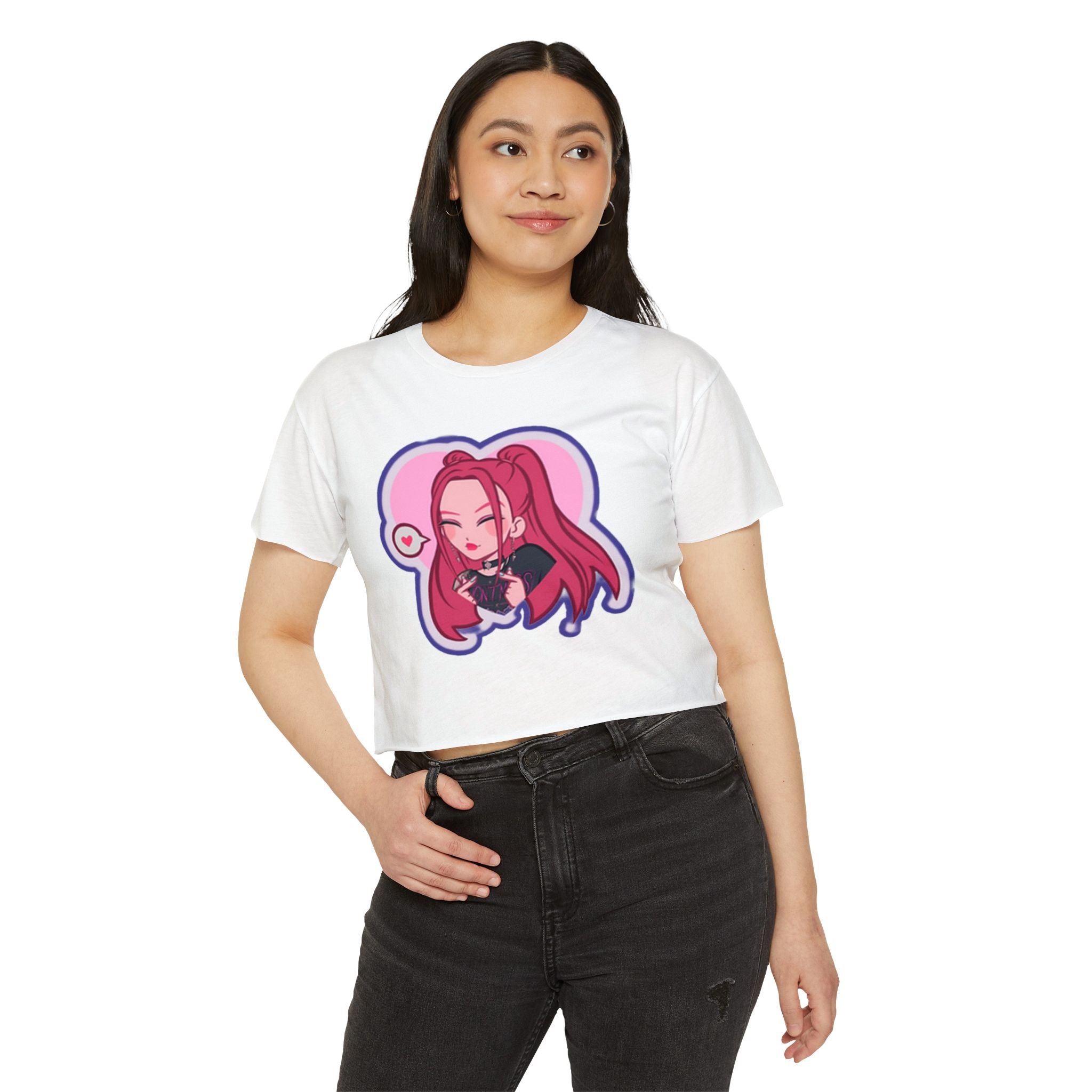 Copy of Idol style 3 Crop Top, Cute Anime Crop Top, Summer Festival Shirt, Graphic Tee for Music Festivals, Trendy Anime Apparel