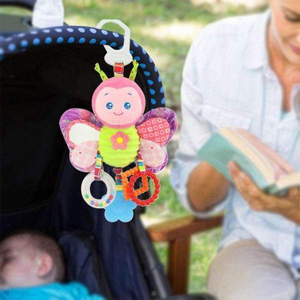 Soft Stroller Hanging Toys – Animal Plush Rattle for Babies